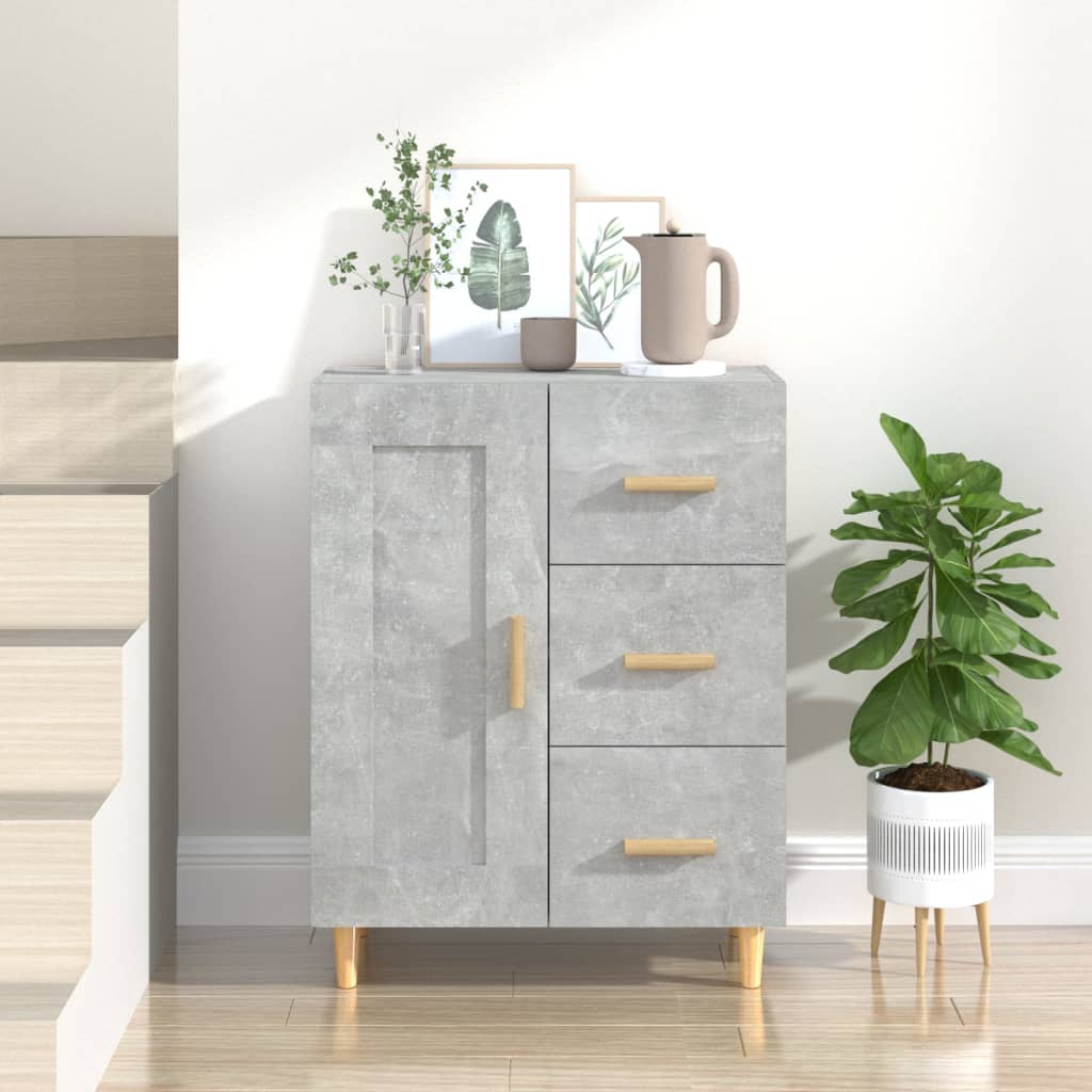 Komoda siva boja betona 69,5 x 34 x 90 cm od konstruiranog drva