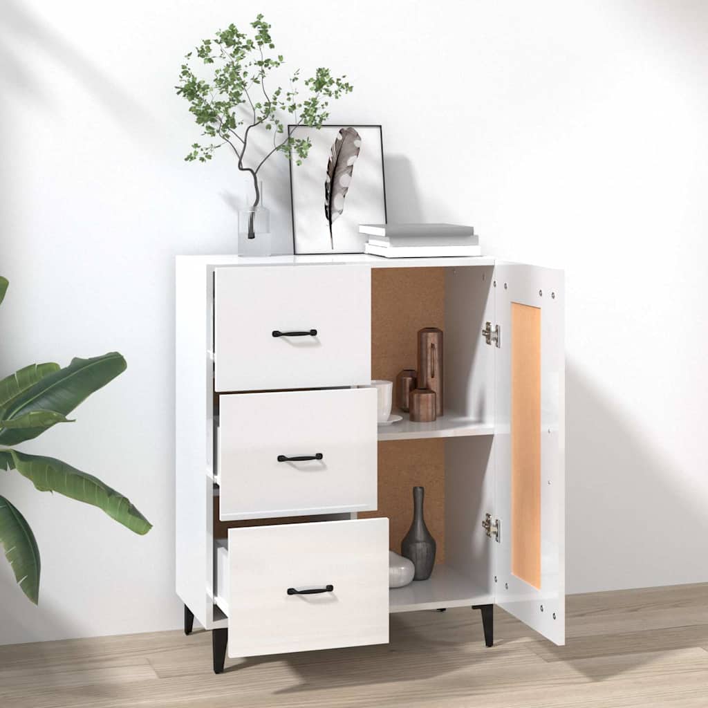 Komoda sjajna bijela 69,5x34x90 cm od konstruiranog drva