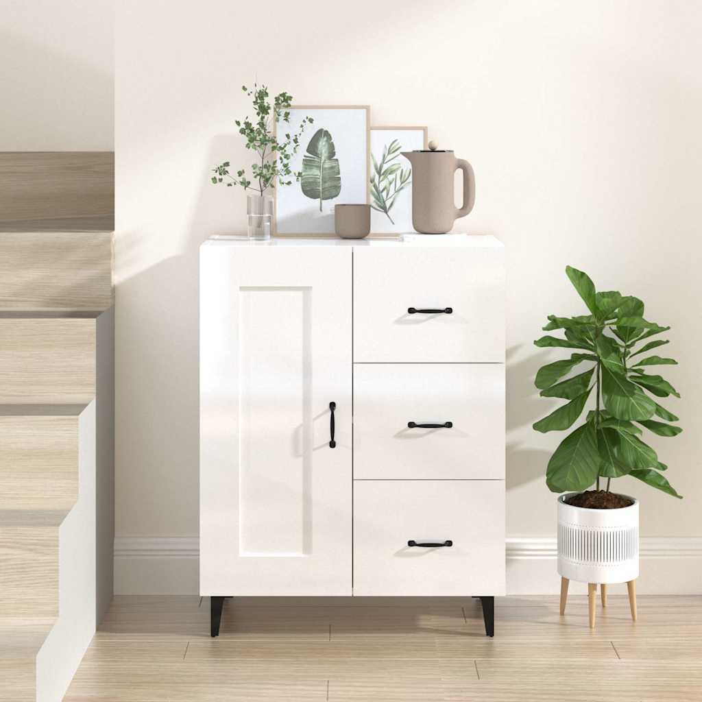 Komoda sjajna bijela 69,5x34x90 cm od konstruiranog drva