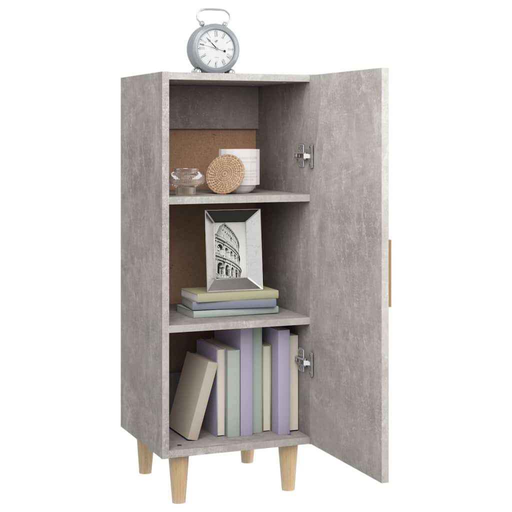 Komoda siva boja betona 34,5x34x90 cm od konstruiranog drva