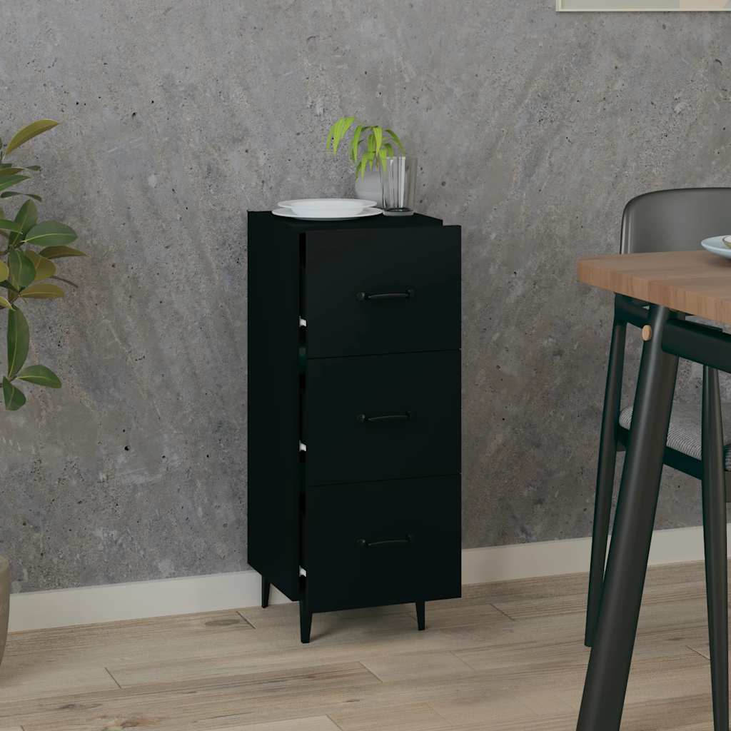 Komoda crna 34,5 x 34 x 90 cm od konstruiranog drva