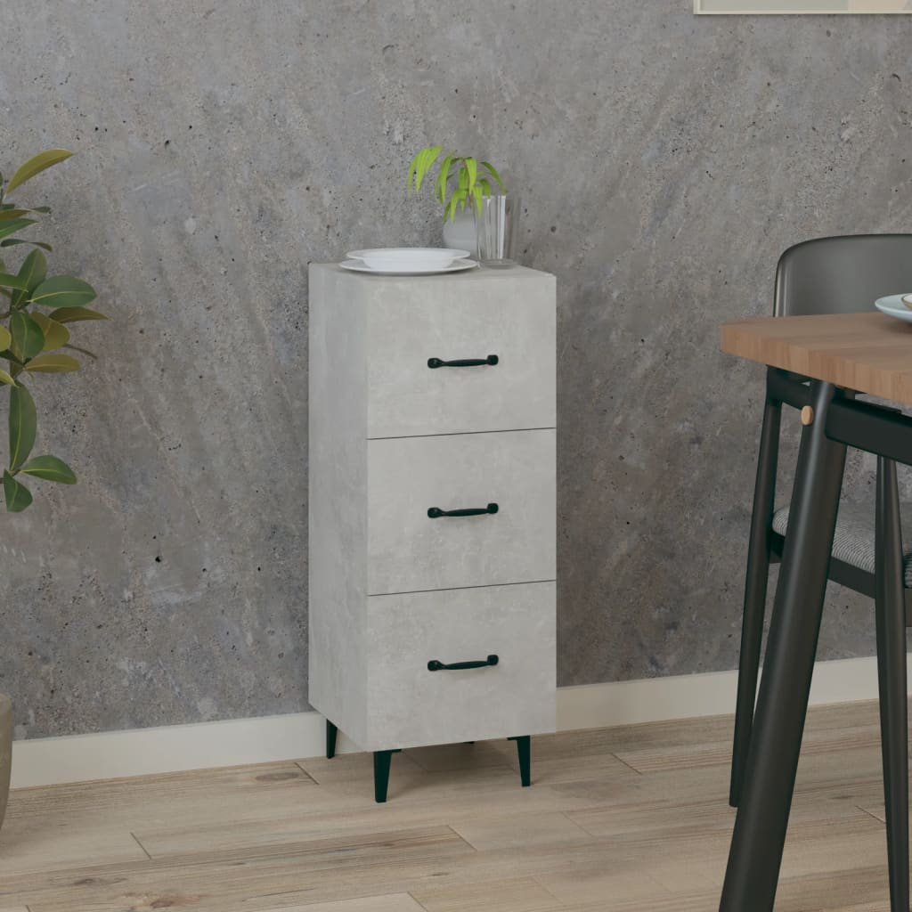 Komoda siva boja betona 34,5x34x90 cm od konstruiranog drva