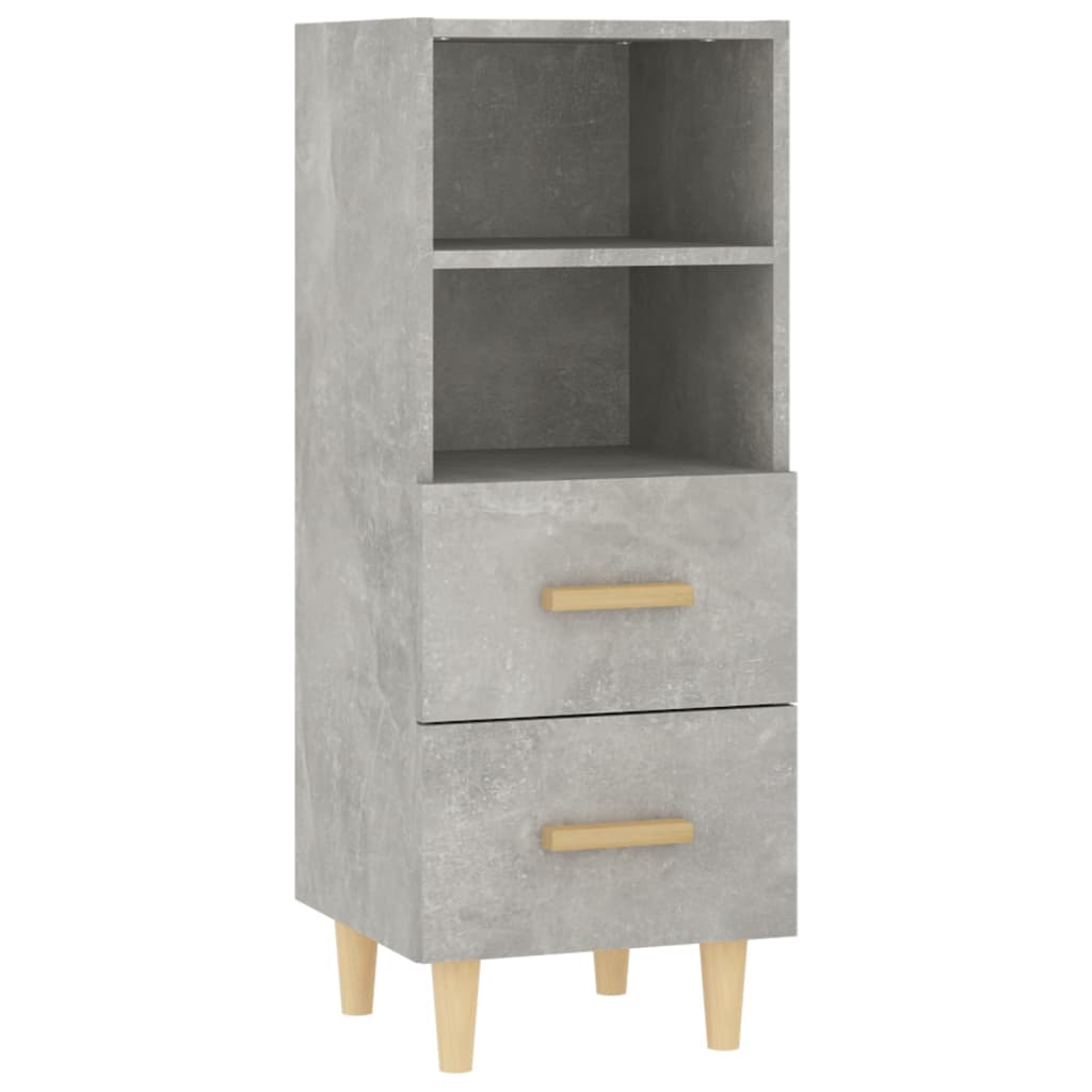 Komoda siva boja betona 34,5x34x90 cm od konstruiranog drva