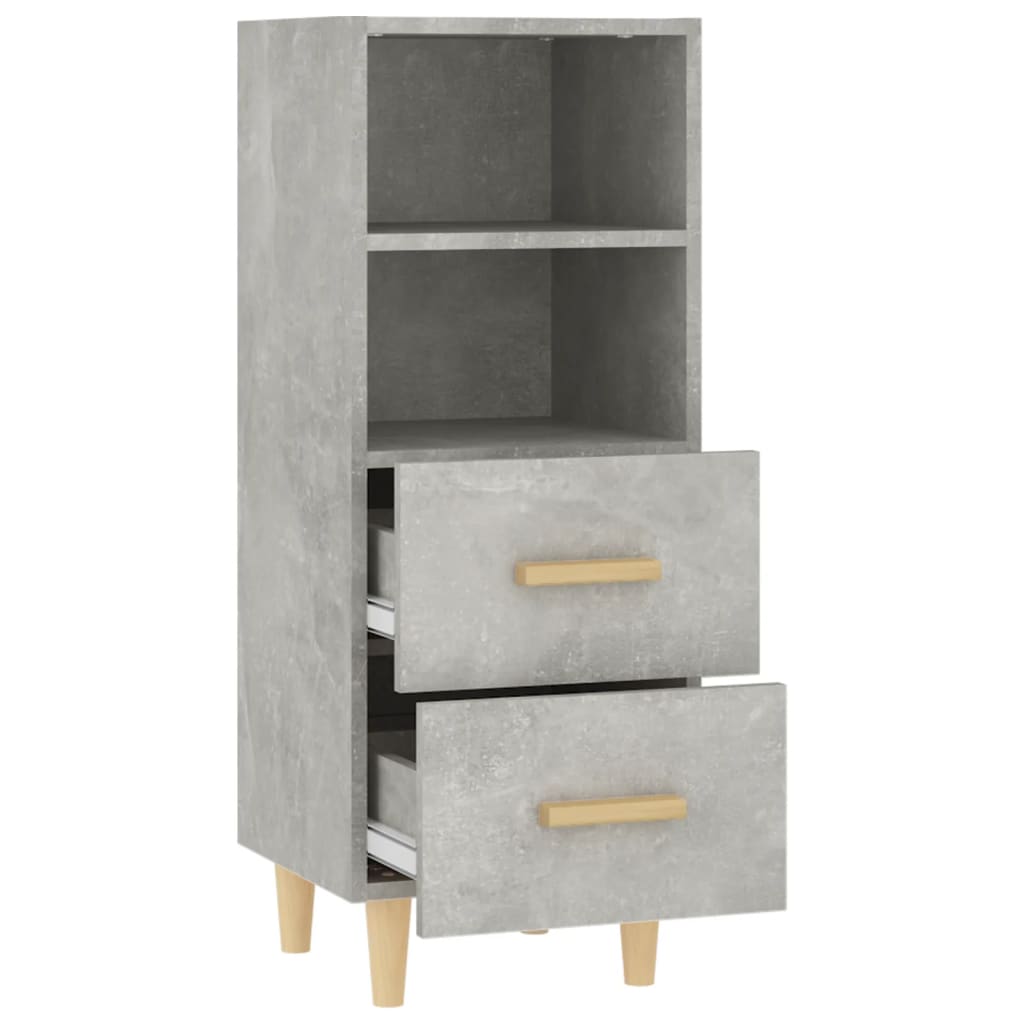 Komoda siva boja betona 34,5x34x90 cm od konstruiranog drva