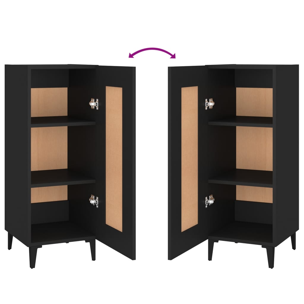 Komoda crna 34,5 x 34 x 90 cm od konstruiranog drva
