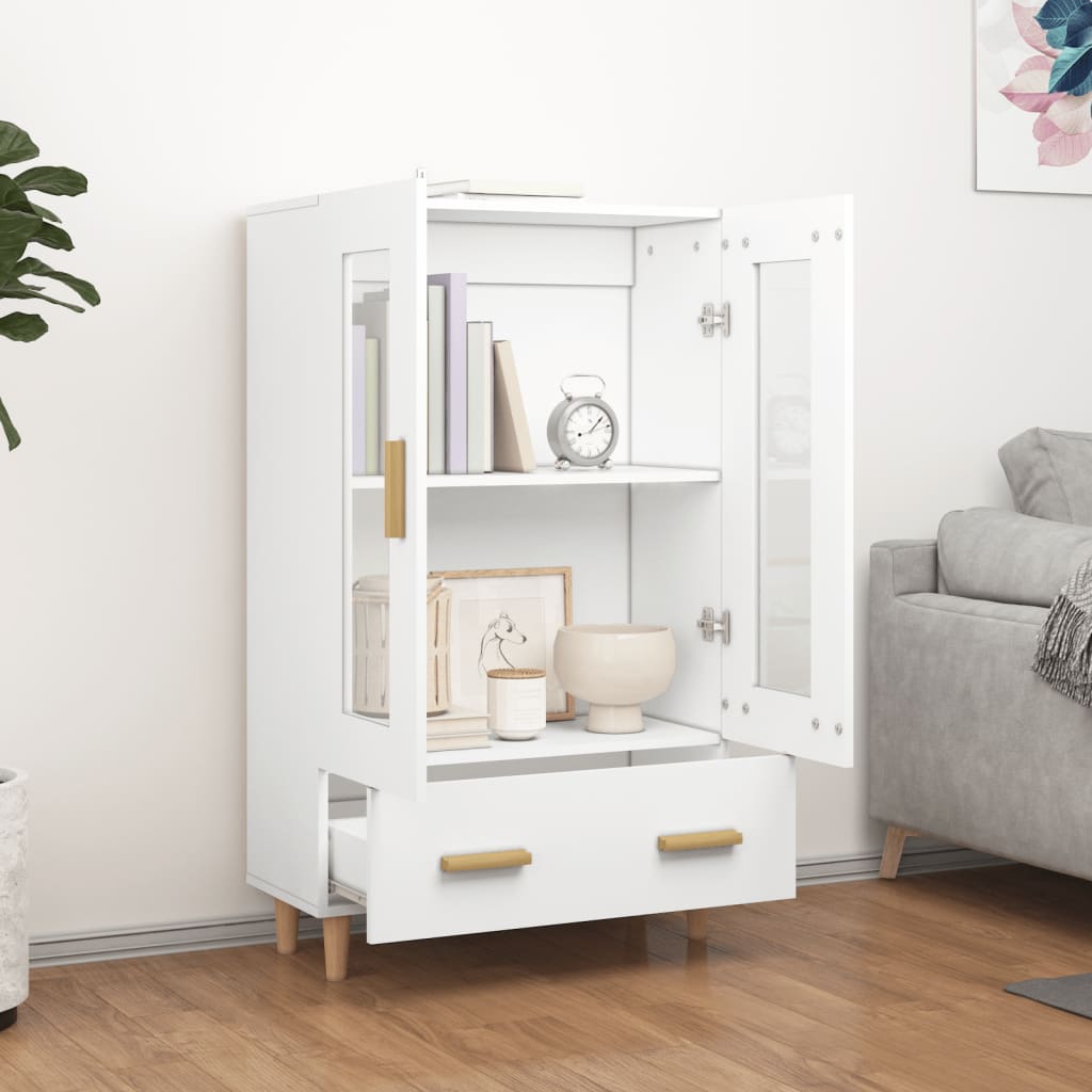 Visoka komoda bijela 70 x 31 x 115 cm od konstruiranog drva