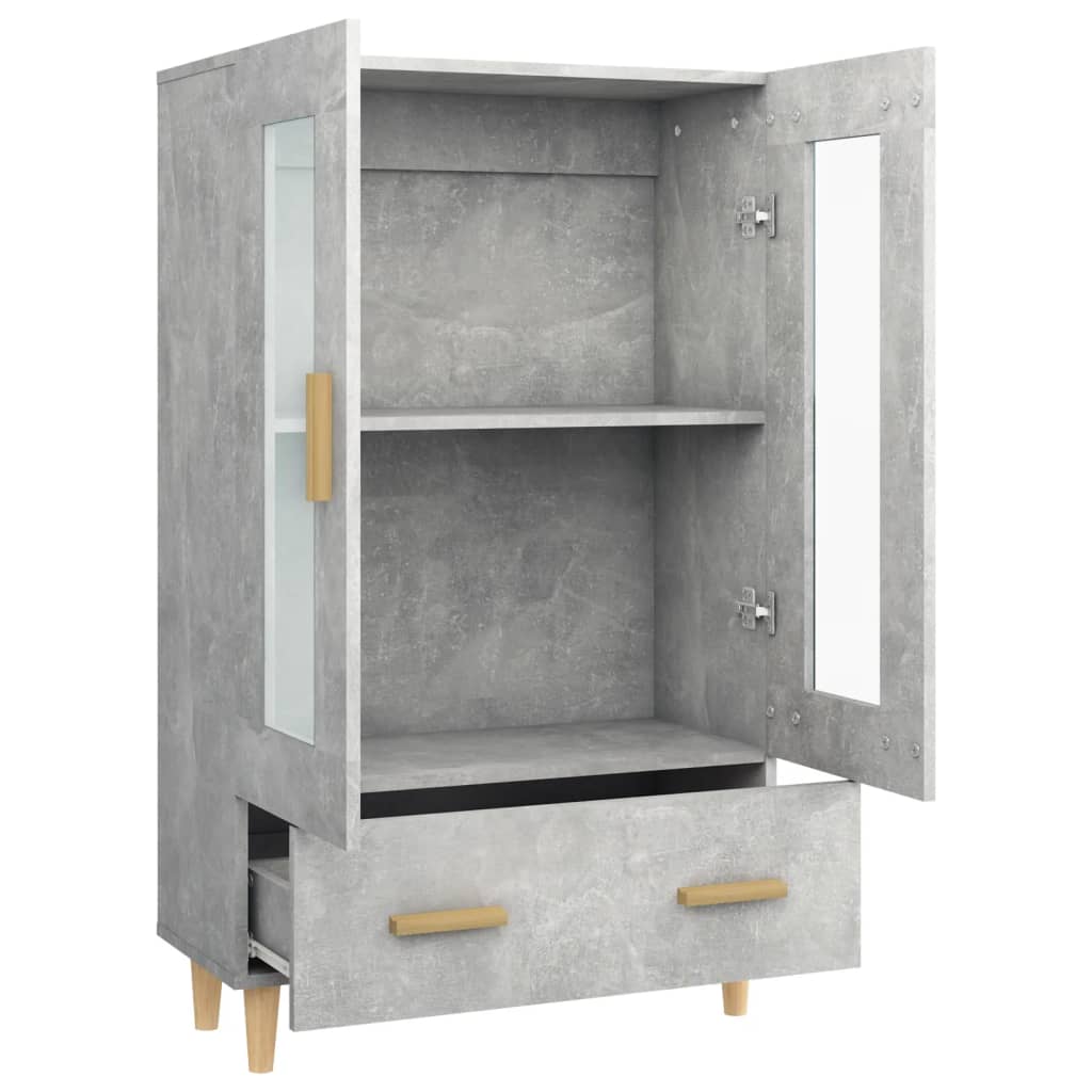 Visoka komoda siva boja betona 70x31x115 cm konstruirano drvo
