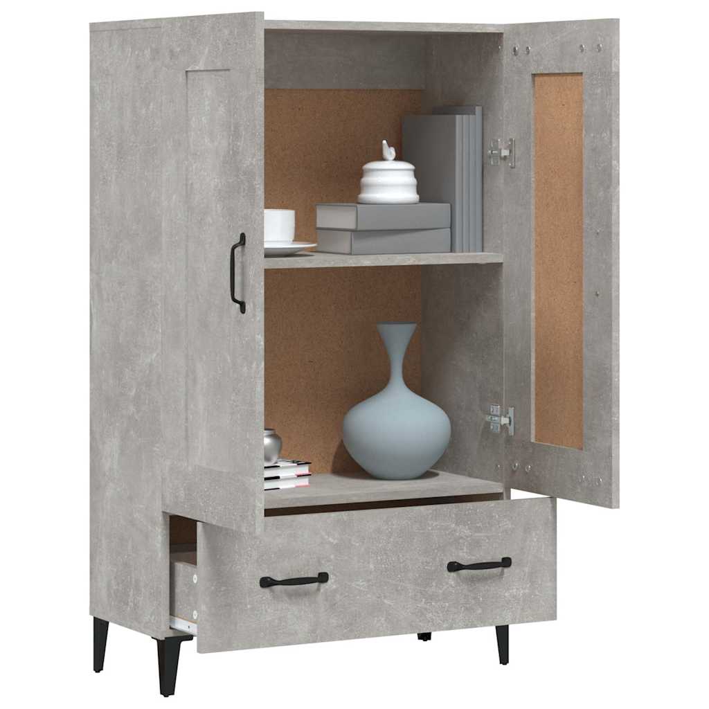 Visoka komoda siva boja betona 70x31x115 cm konstruirano drvo