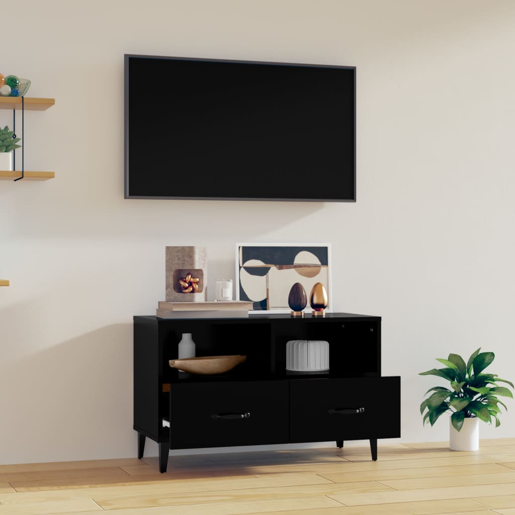 TV ormarić crni 80 x 36 x 50 cm od konstruiranog drva