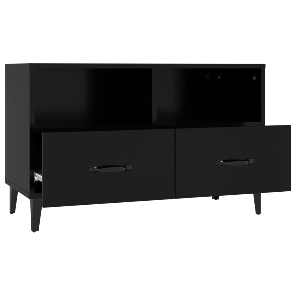TV ormarić crni 80 x 36 x 50 cm od konstruiranog drva