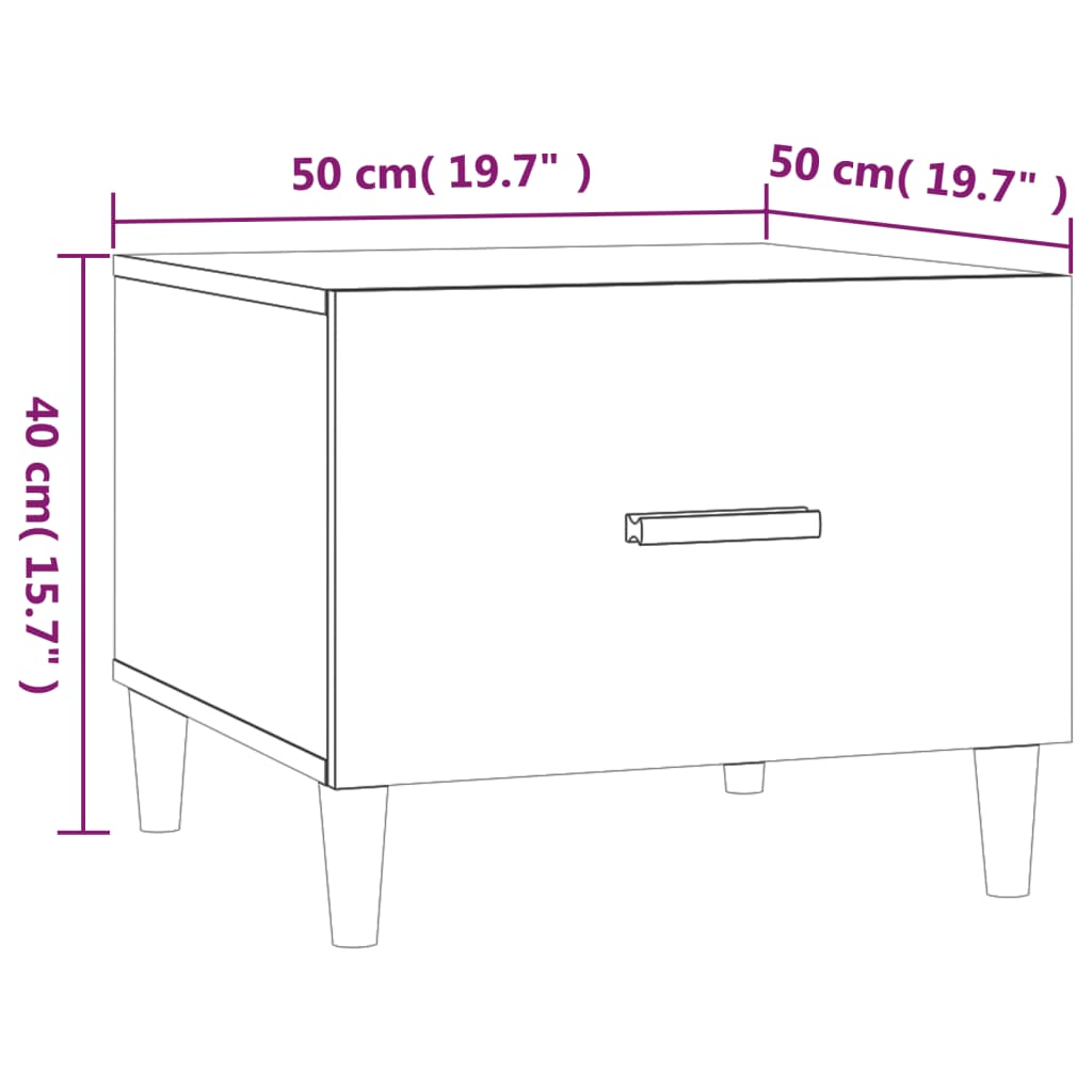 Stolić za kavu crni 50x50x40 cm od konstruiranog drva