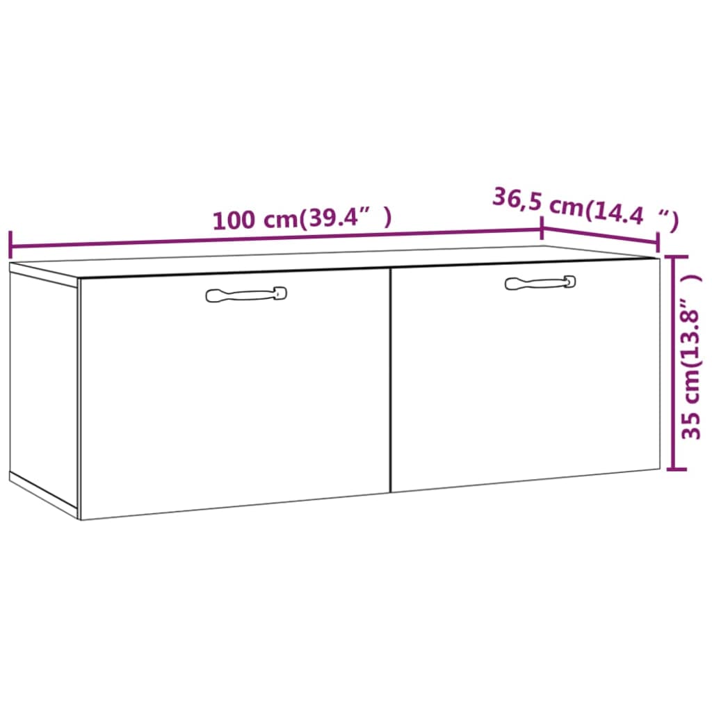 Zidni ormarić Sonoma hrast 100 x 36,5 x 35 cm konstruirano drvo