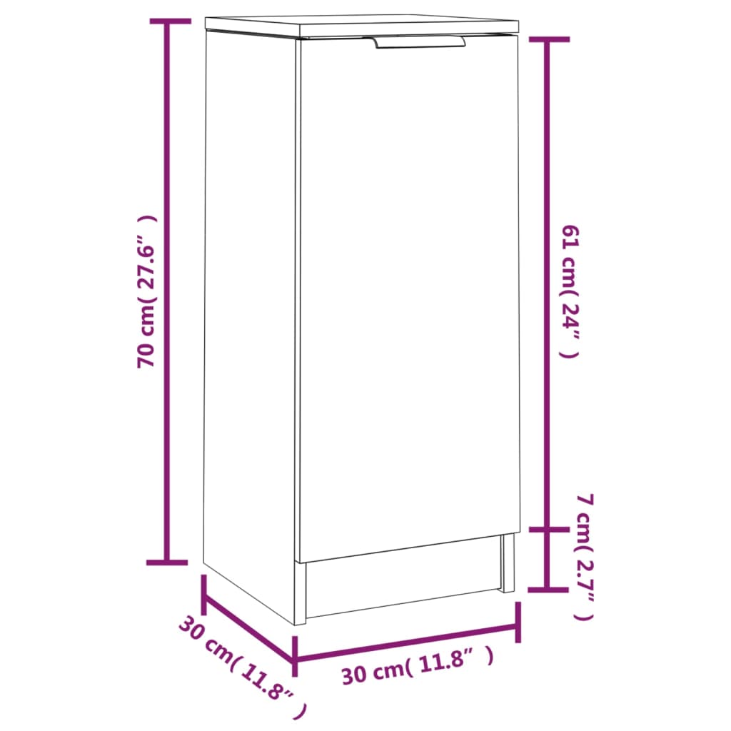 Komoda boja hrasta sonome 30 x 30 x 70 cm od konstruiranog drva