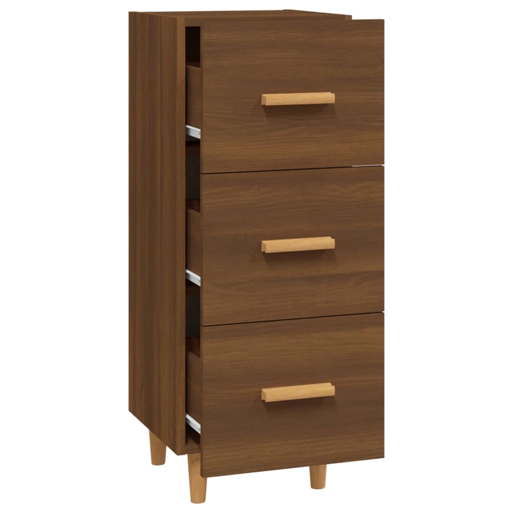 Komoda boja smeđeg hrasta 34,5 x 34 x 90 cm konstruirano drvo