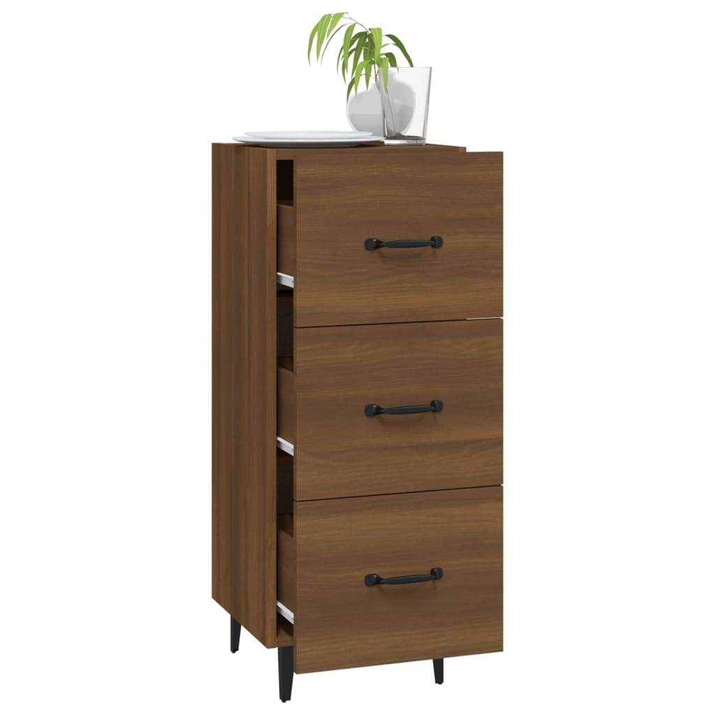 Komoda boja smeđeg hrasta 34,5 x 34 x 90 cm konstruirano drvo