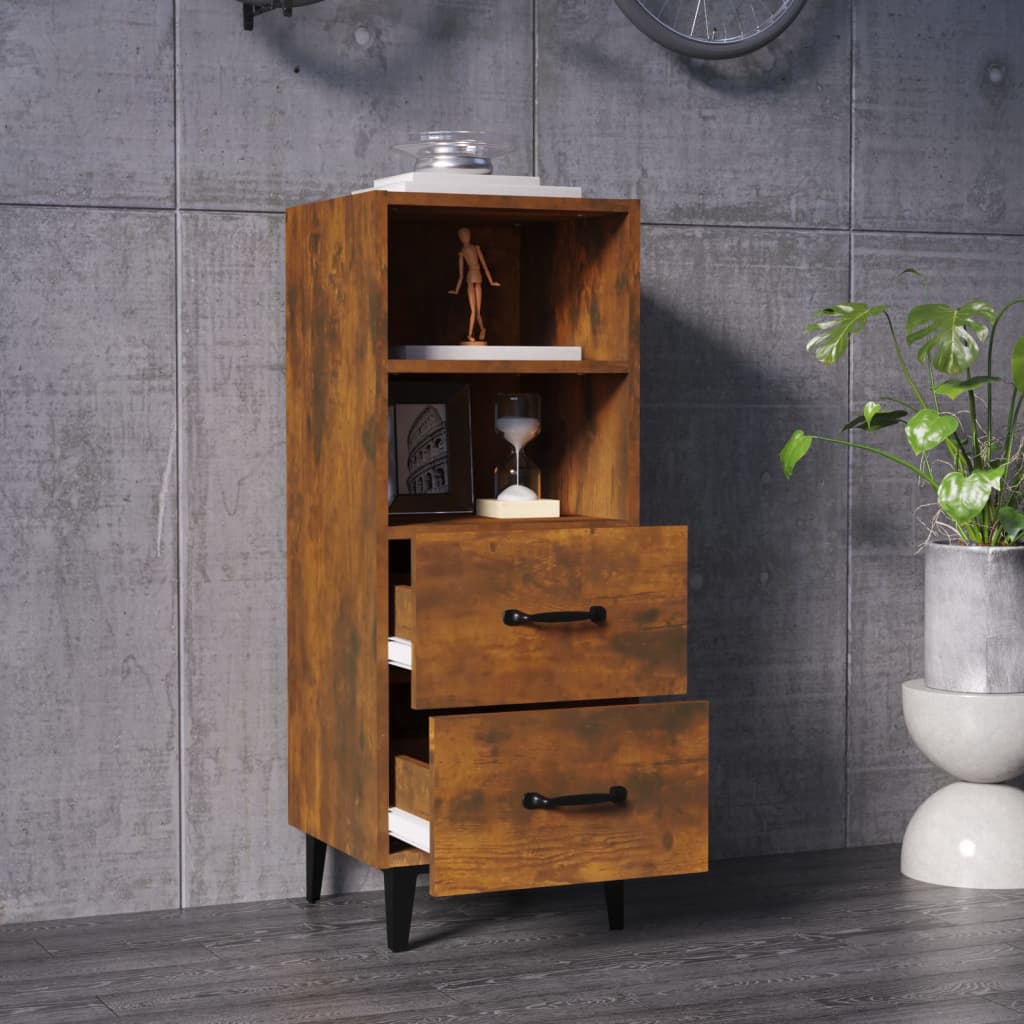 Komoda boja dimljenog hrasta 34,5x34x90 cm konstruirano drvo