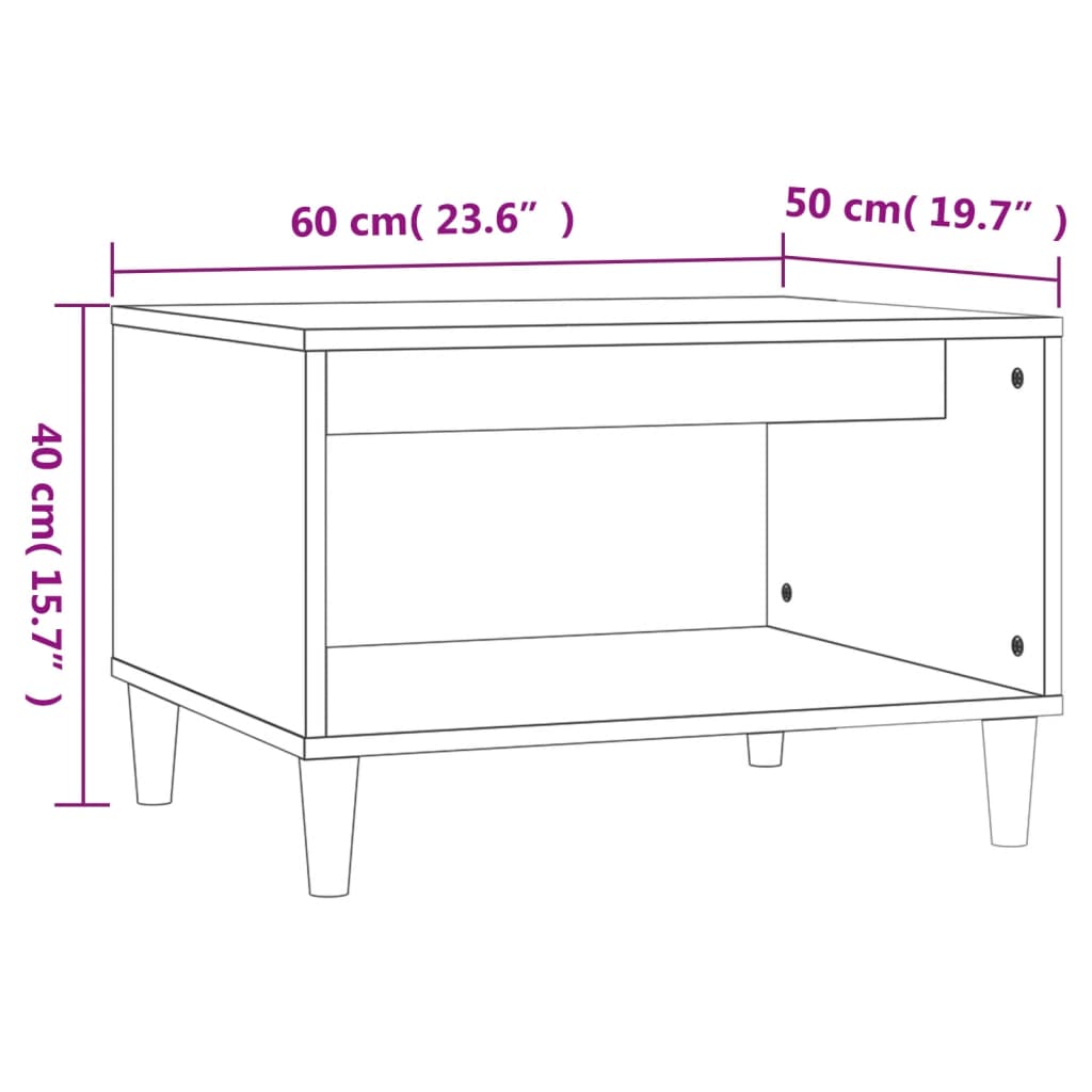 Stolić za kavu smeđa boja hrasta 60x50x40 cm konstruirano drvo