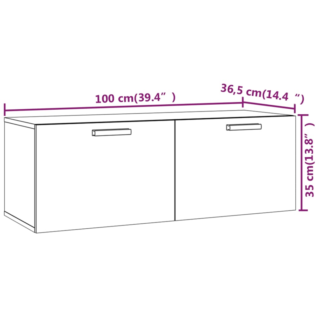 Zidni ormarić Smeđi hrast 100 x 36,5 x 35 cm konstruirano drvo