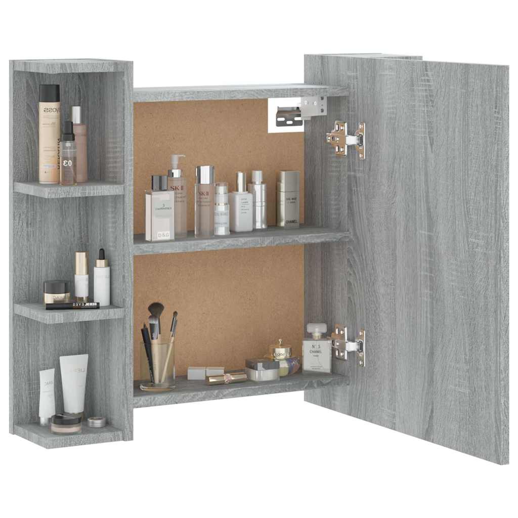 Ormarić s ogledalom LED boja hrasta sonome 70 x 16,5 x 60 cm