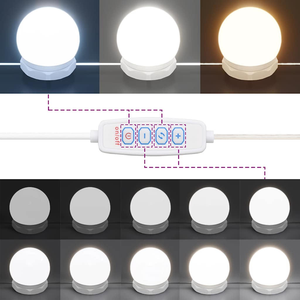 Toaletni stolić LED boja dimljenog hrasta 96x40x142 cm