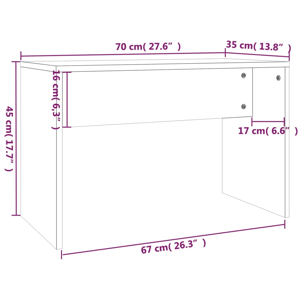 Toaletni stolac smeđa boja hrasta 70x35x45 cm konstruirano drvo