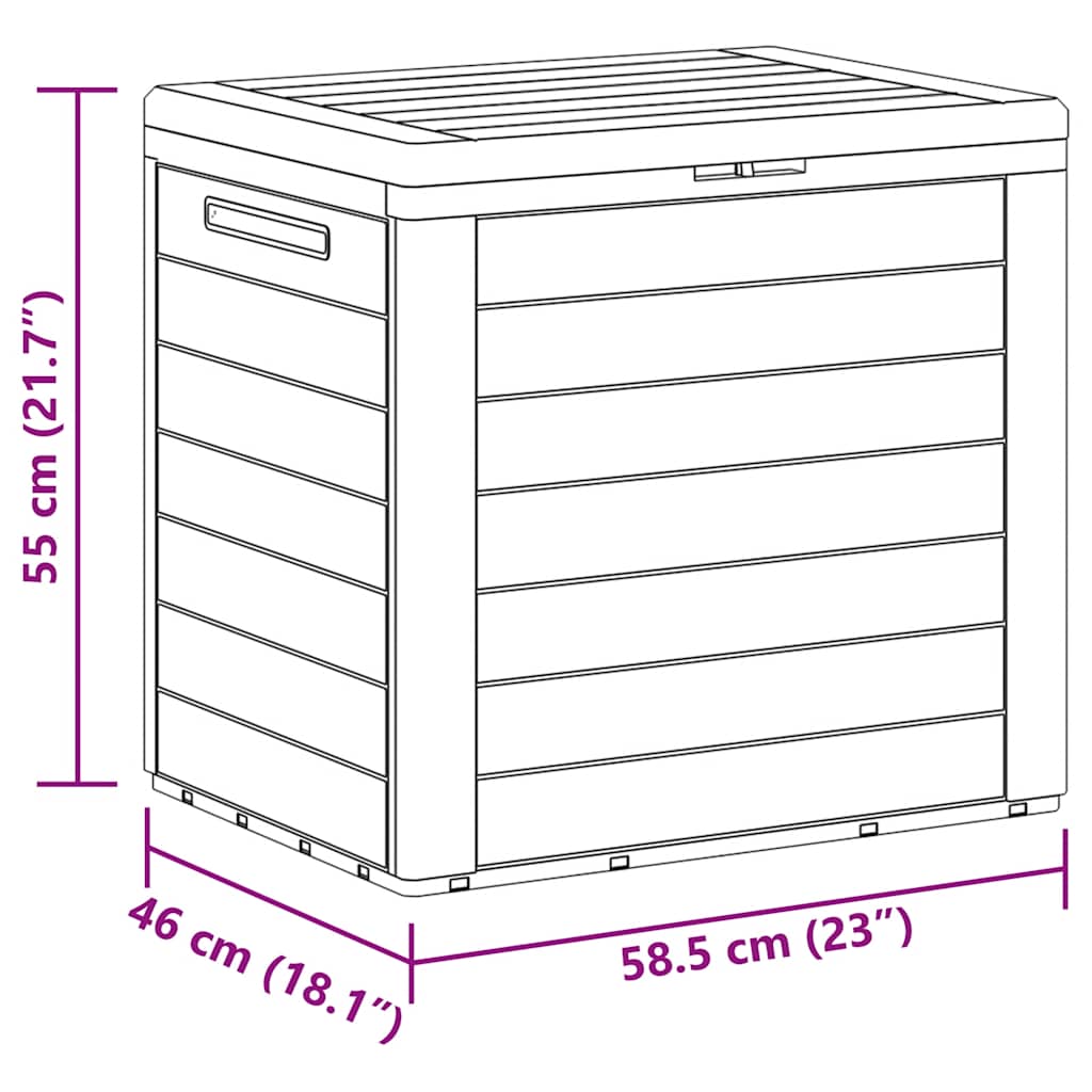 Vrtna kutija za pohranu smeđa 58,5 x 46 x 55 cm polipropilen