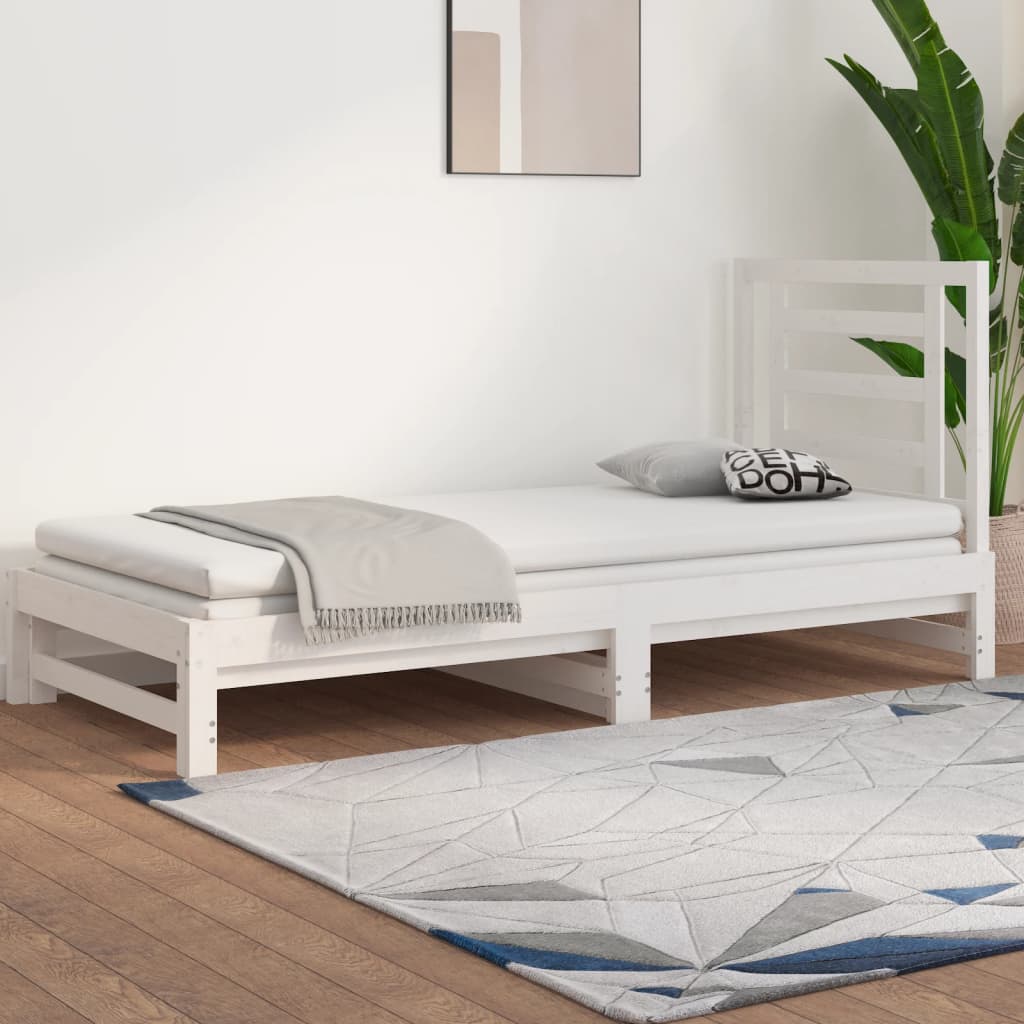 Dnevni ležaj na izvlačenje 2 x (90 x 200) cm masivna borovina