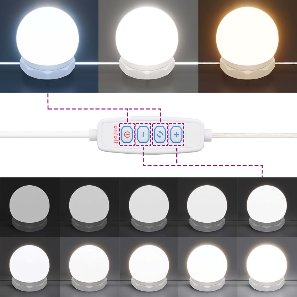 Set toaletnog stolića LED boja hrasta od konstruiranog drva