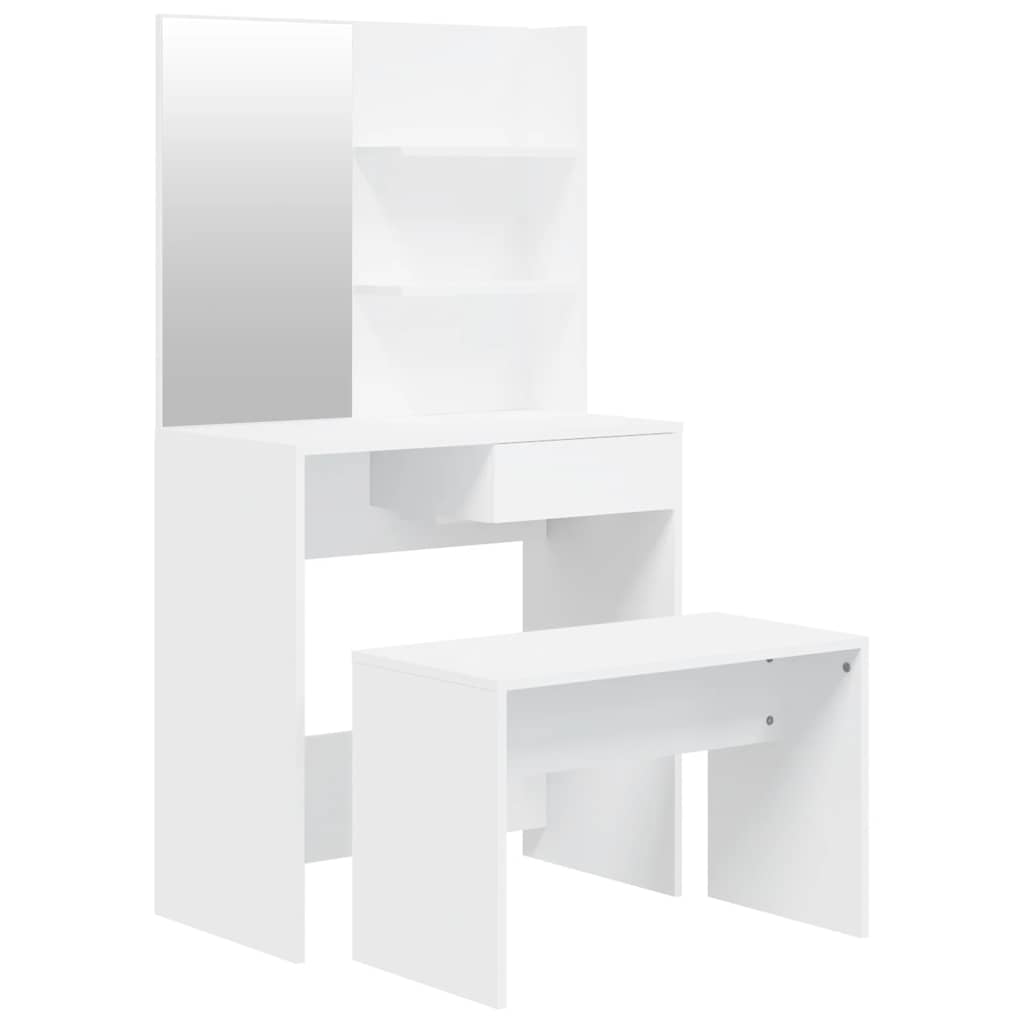 Set toaletnog stolića bijeli 74,5 x 40 x 141 cm