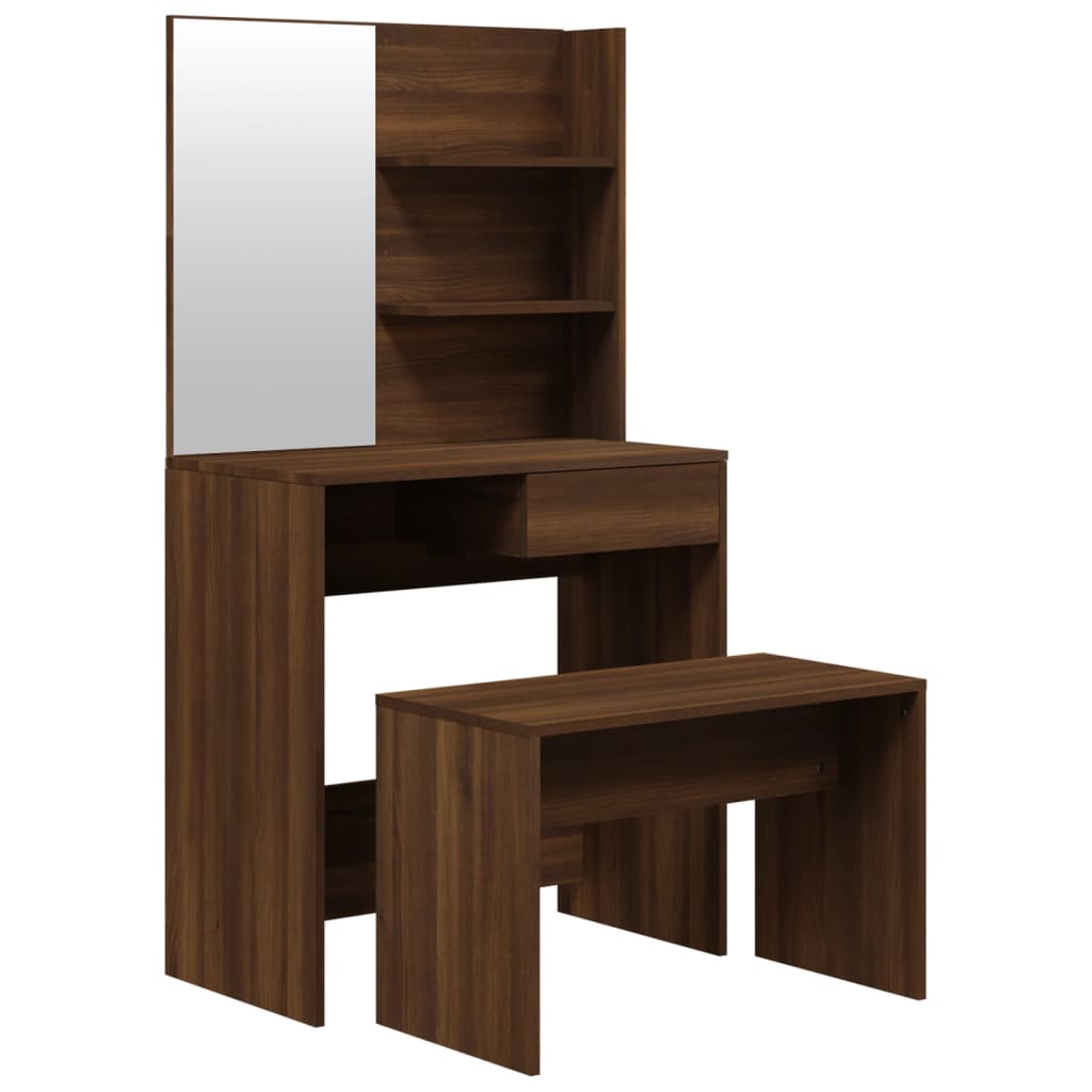 Set toaletni stolić boja smeđeg hrasta 74,5x40x141 cm