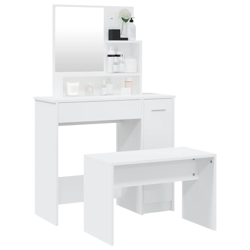 Set toaletni stolić boja bijeli 86,5x35x136 cm