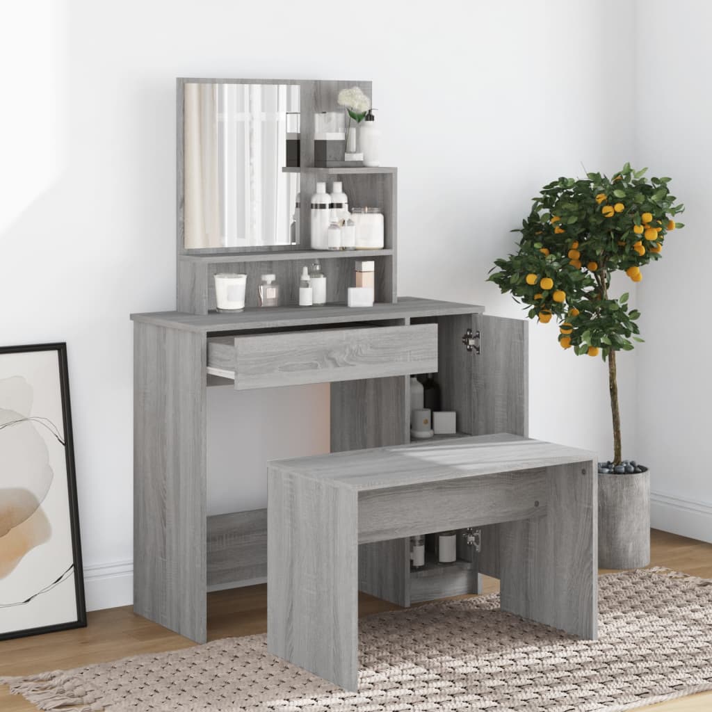 Set toaletnog stolića boja hrasta sonome 86,5x35x136 cm