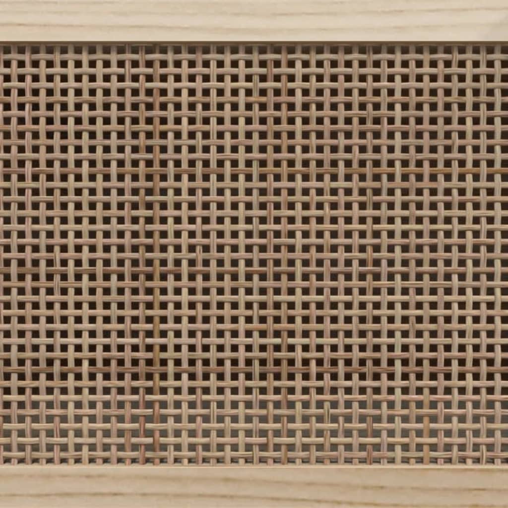 TV ormarić bijeli 80x30x40 cm od borovine i prirodnog ratana
