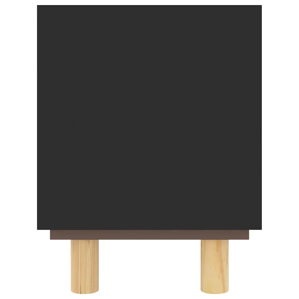 TV ormarić crni 105 x 30 x 40 cm od borovine i prirodnog ratana