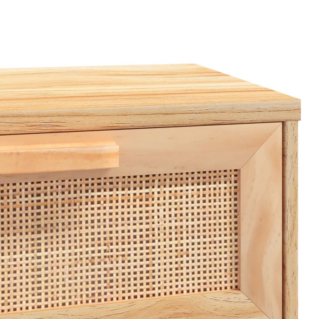 Konzolni stol smeđi 80x30x75 cm od borovine i prirodnog ratana
