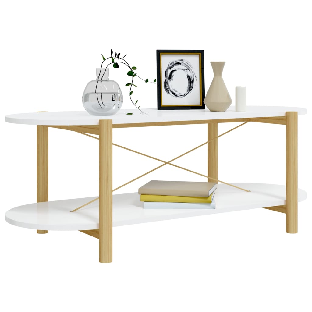 Stolić za kavu bijeli 110 x 48 x 40 cm od konstruiranog drva