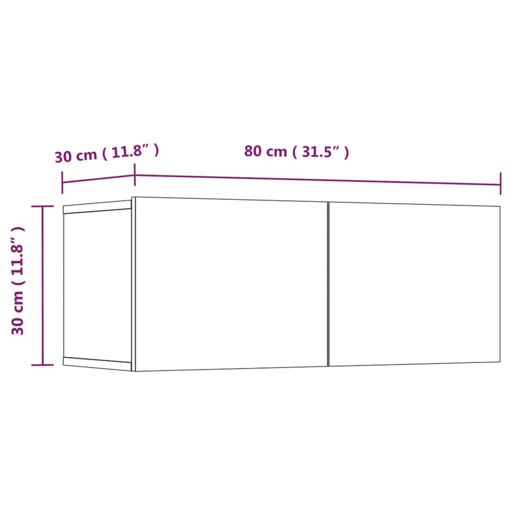 TV ormarići 4 kom boja dimljenog hrasta 80 x 30 x 30 cm drveni