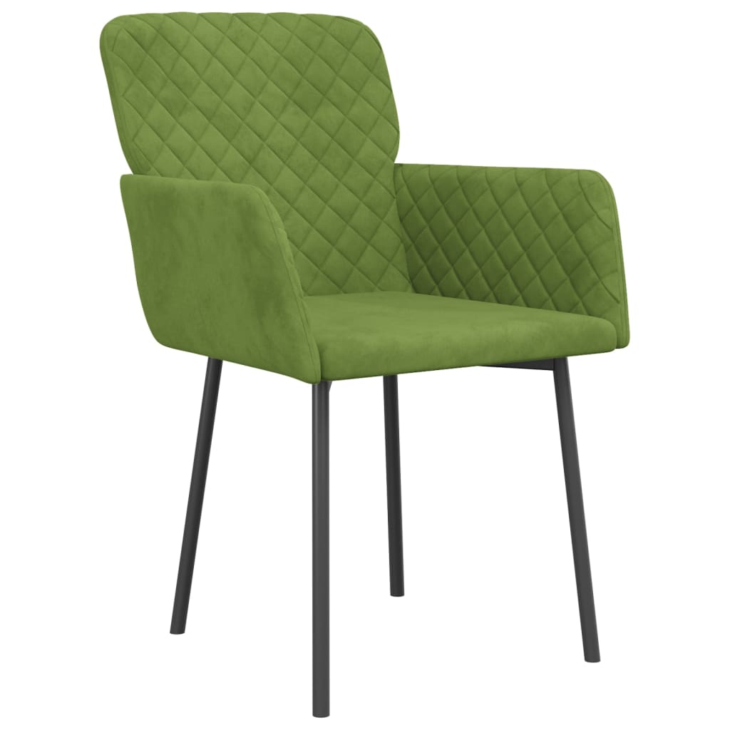 Blagovaonske stolice 2 kom svjetlozelene baršunaste