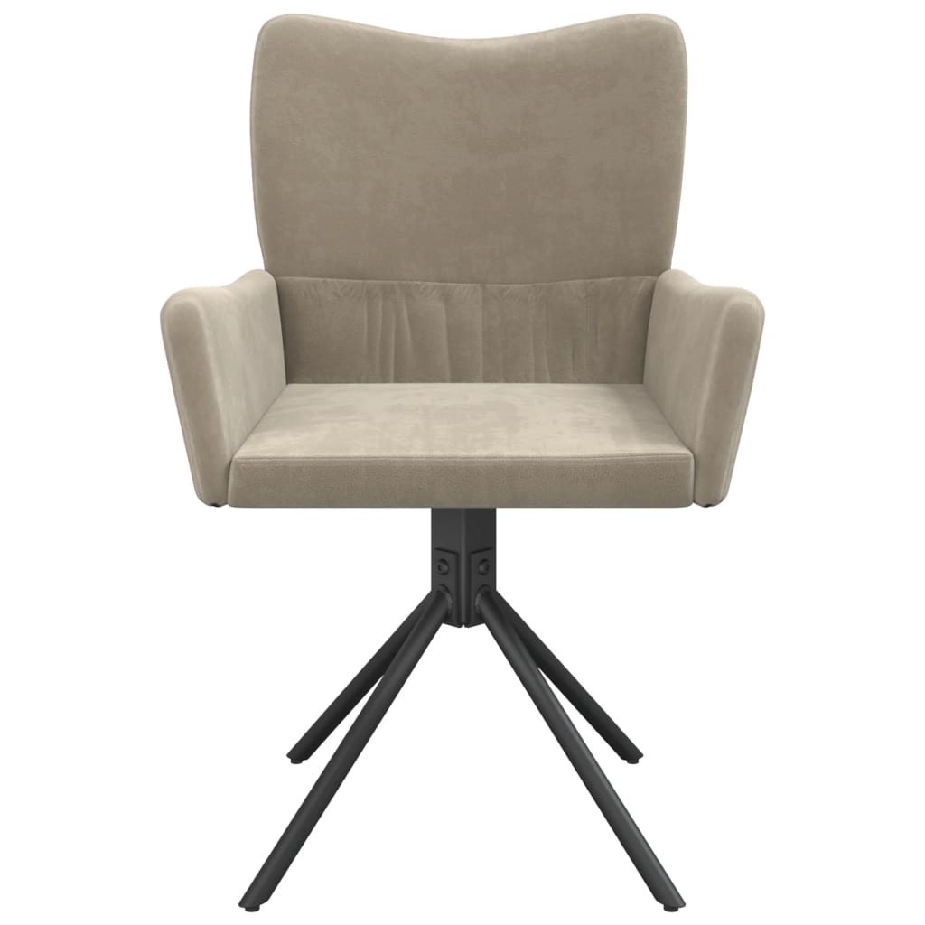 Okretne blagovaonske stolice 2 kom svjetlosive baršunaste