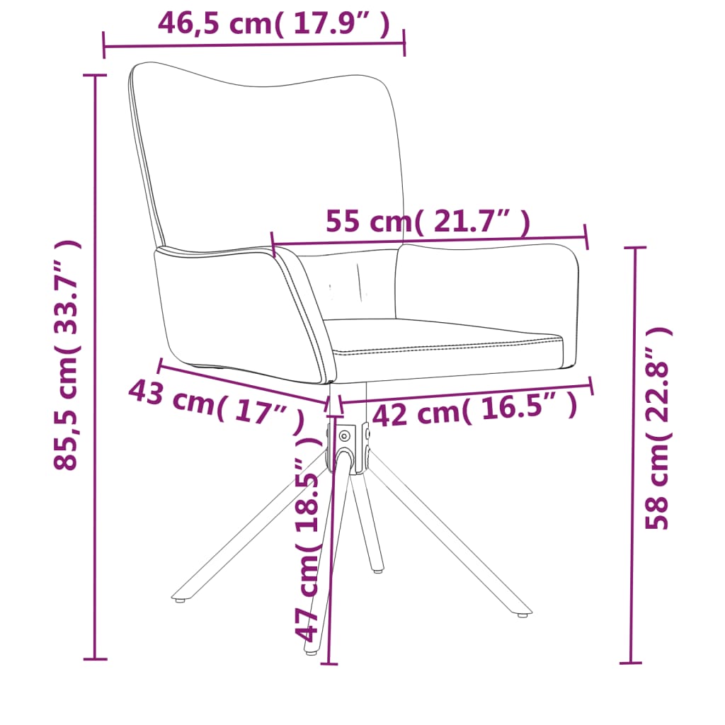 Okretne blagovaonske stolice 2 kom crne baršunaste