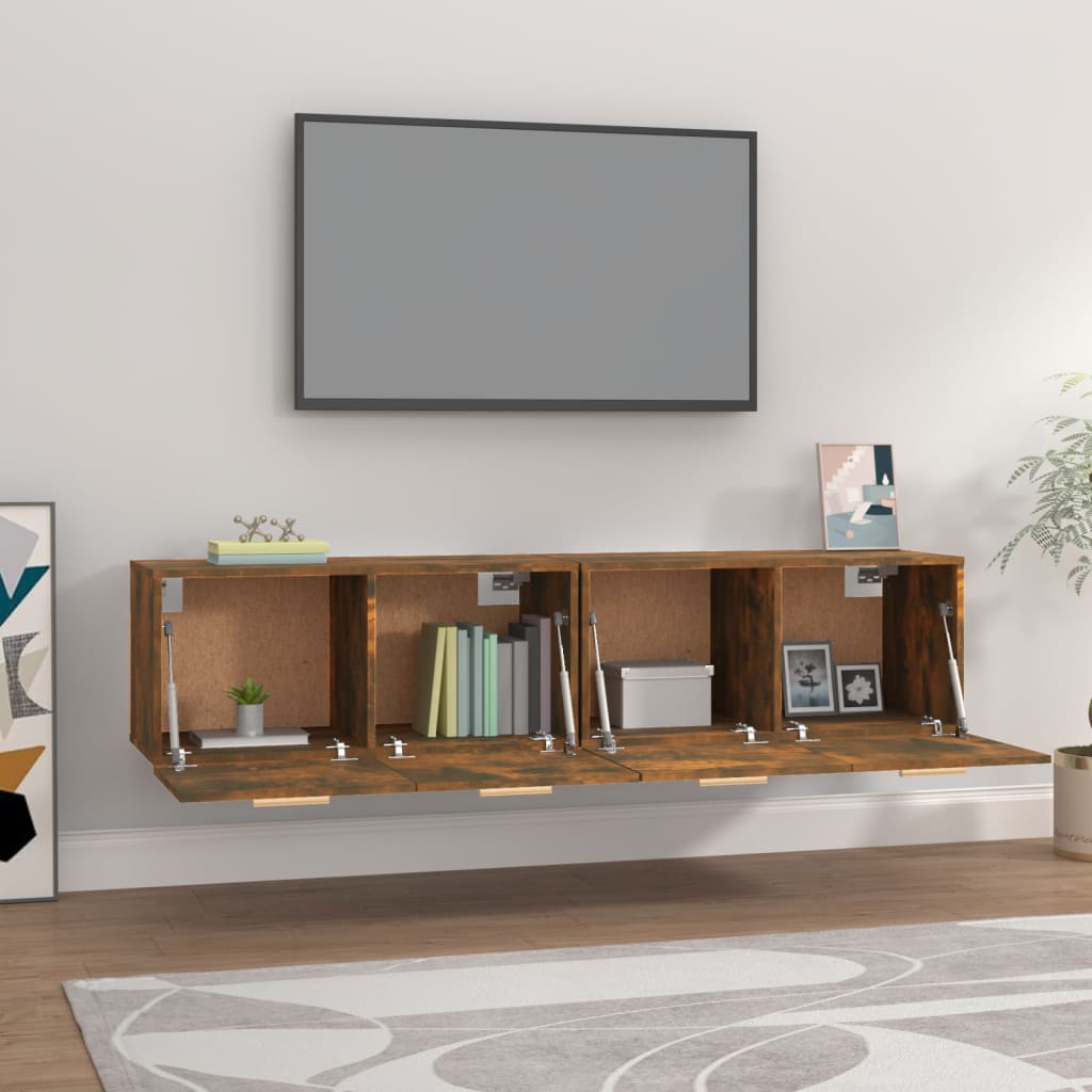 Zidni ormarići 2 kom boja dimljenog hrasta 80x35x36,5 cm drveni