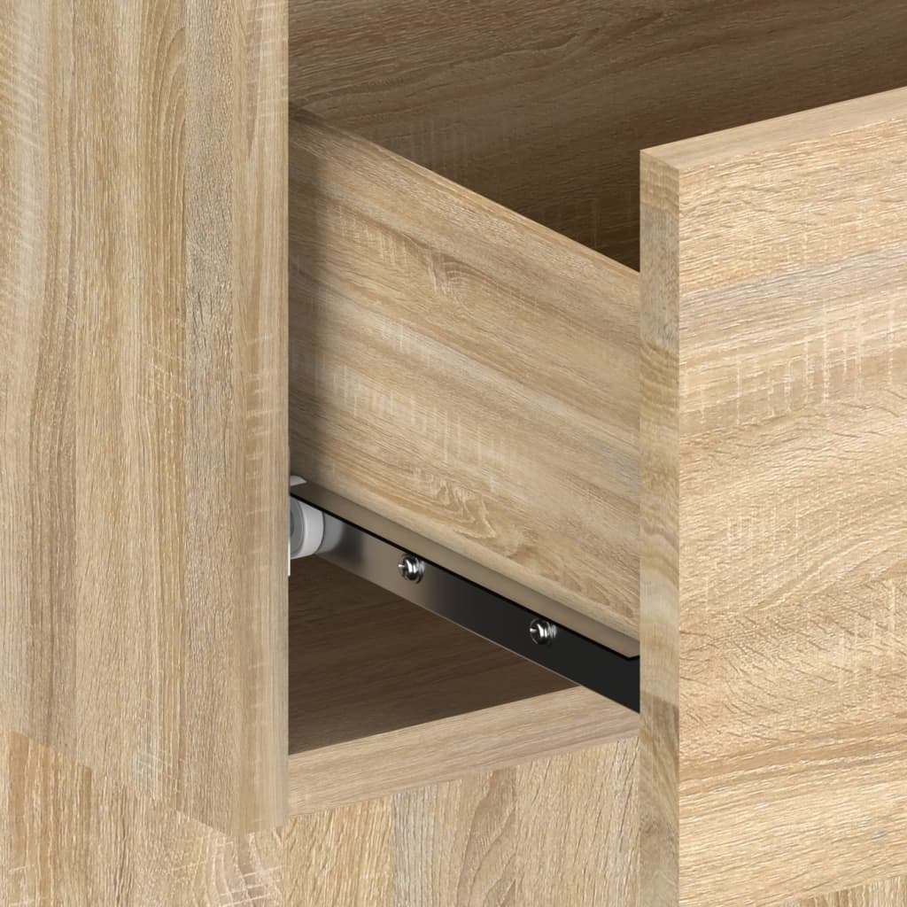 Uzglavlje za krevet s ormarićima boja hrasta konstruirano drvo