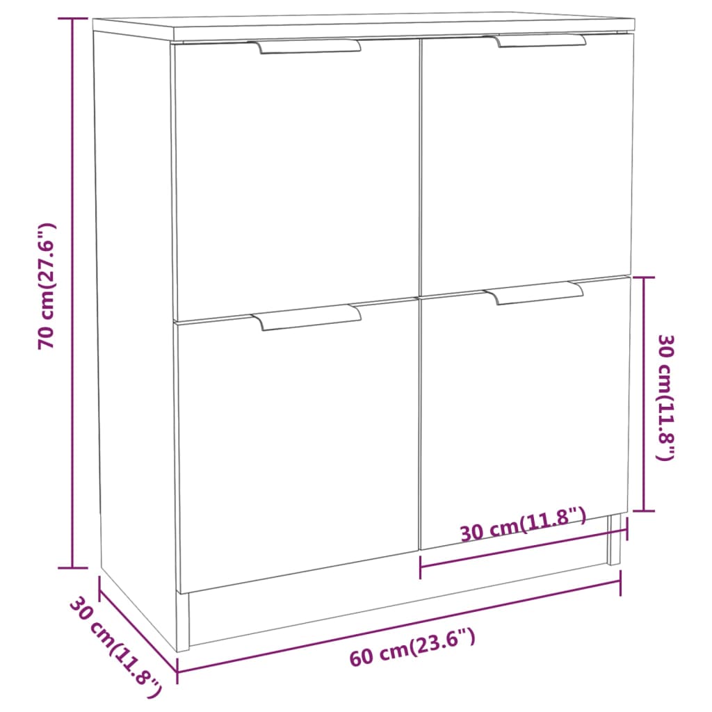 Komoda 2kom boja hrasta sonome 60x30x70cm od konstruiranog drva