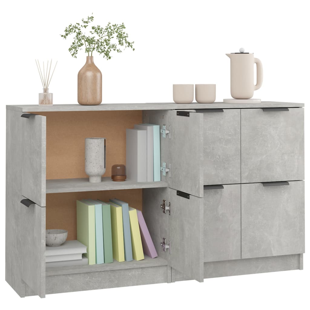 Komoda 2 kom siva boja betona 60x30x70 cm od konstruiranog drva