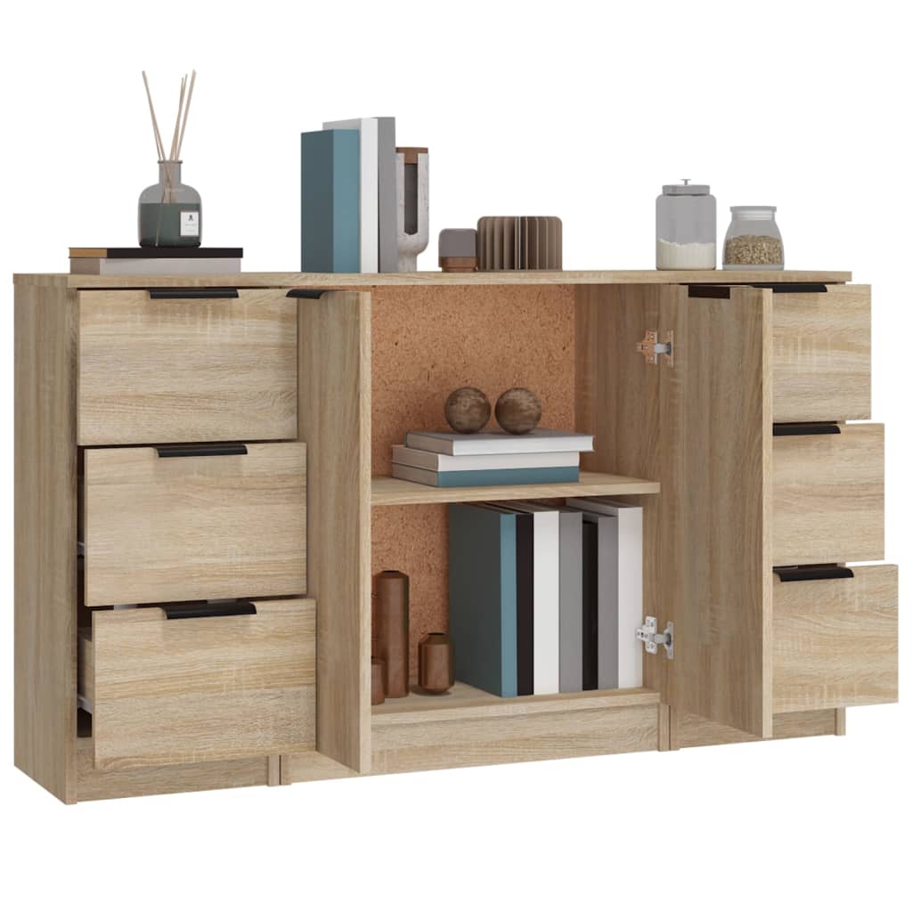 Komode 3 kom boja hrasta sonome od konstruiranog drva