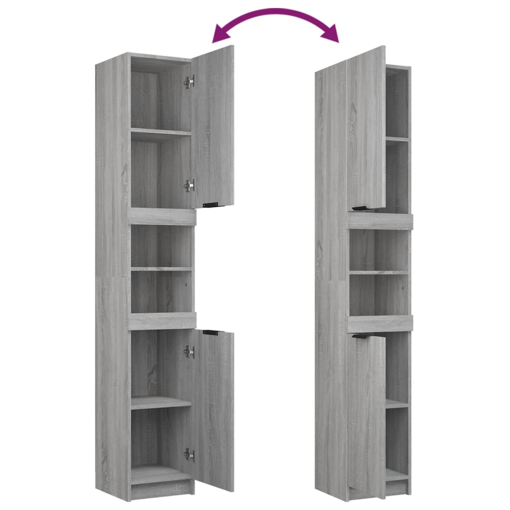 4-dijelni set kupaonskih ormarića boja hrasta sonome drveni