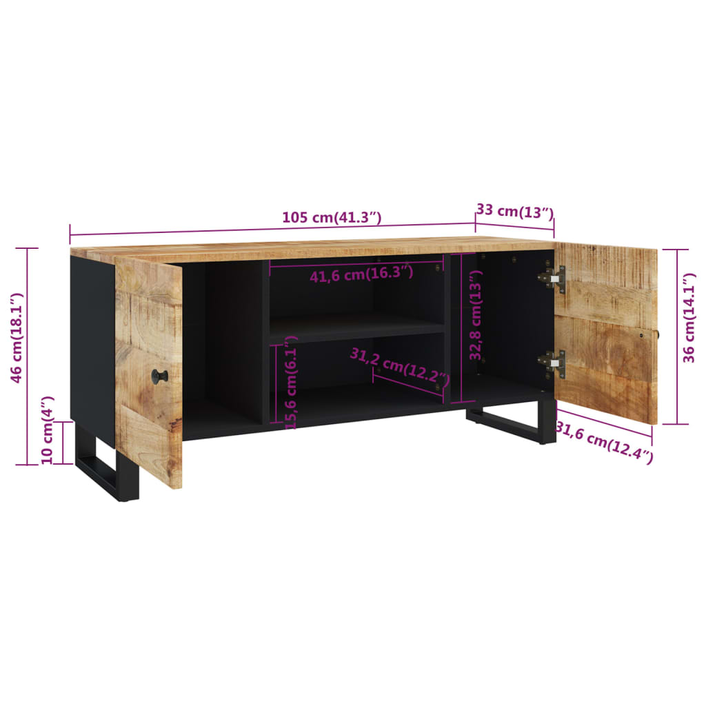 TV ormarić 105 x 33 x 46 cm od masivnog drva manga