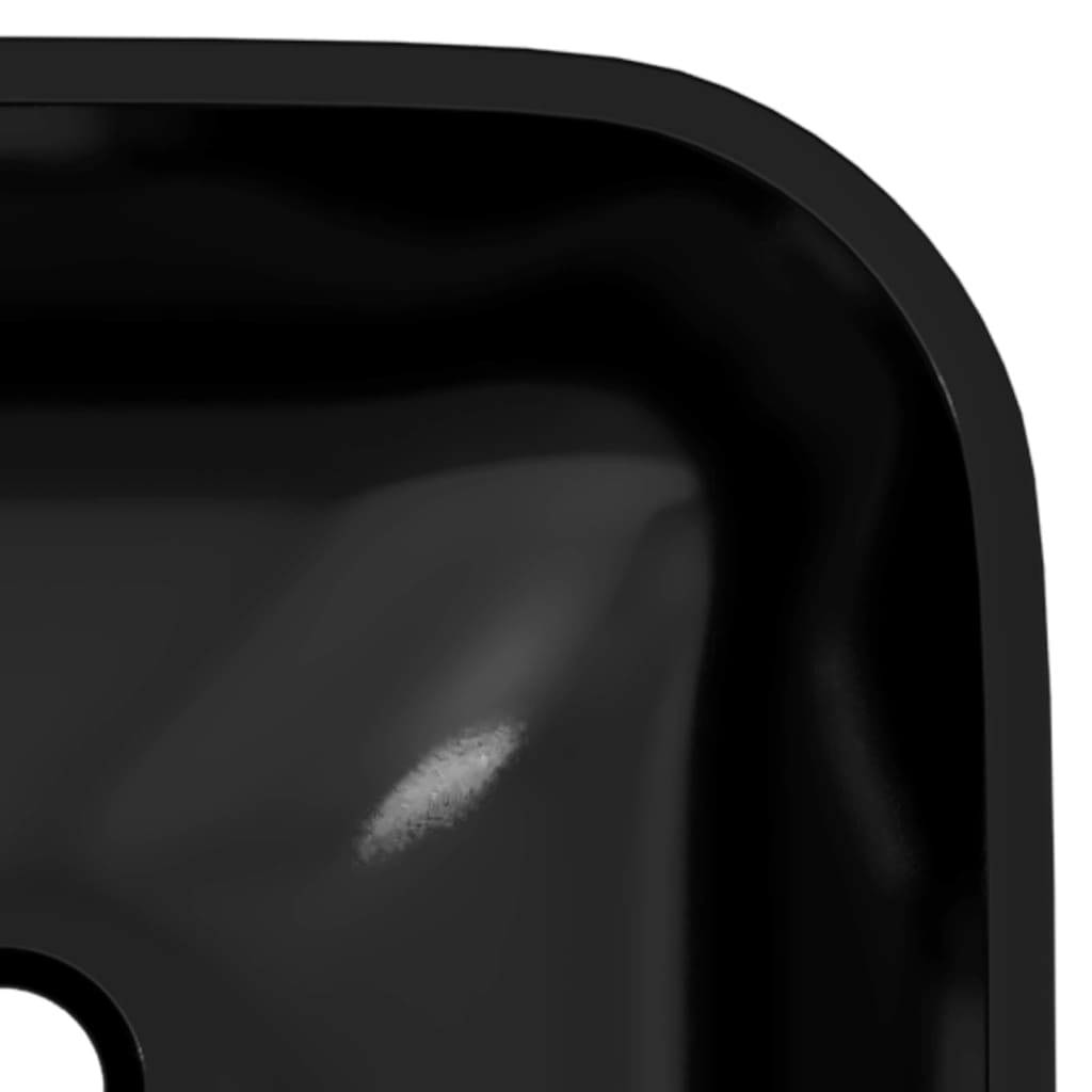 Umivaonik stakleni 42x42x14 cm crni