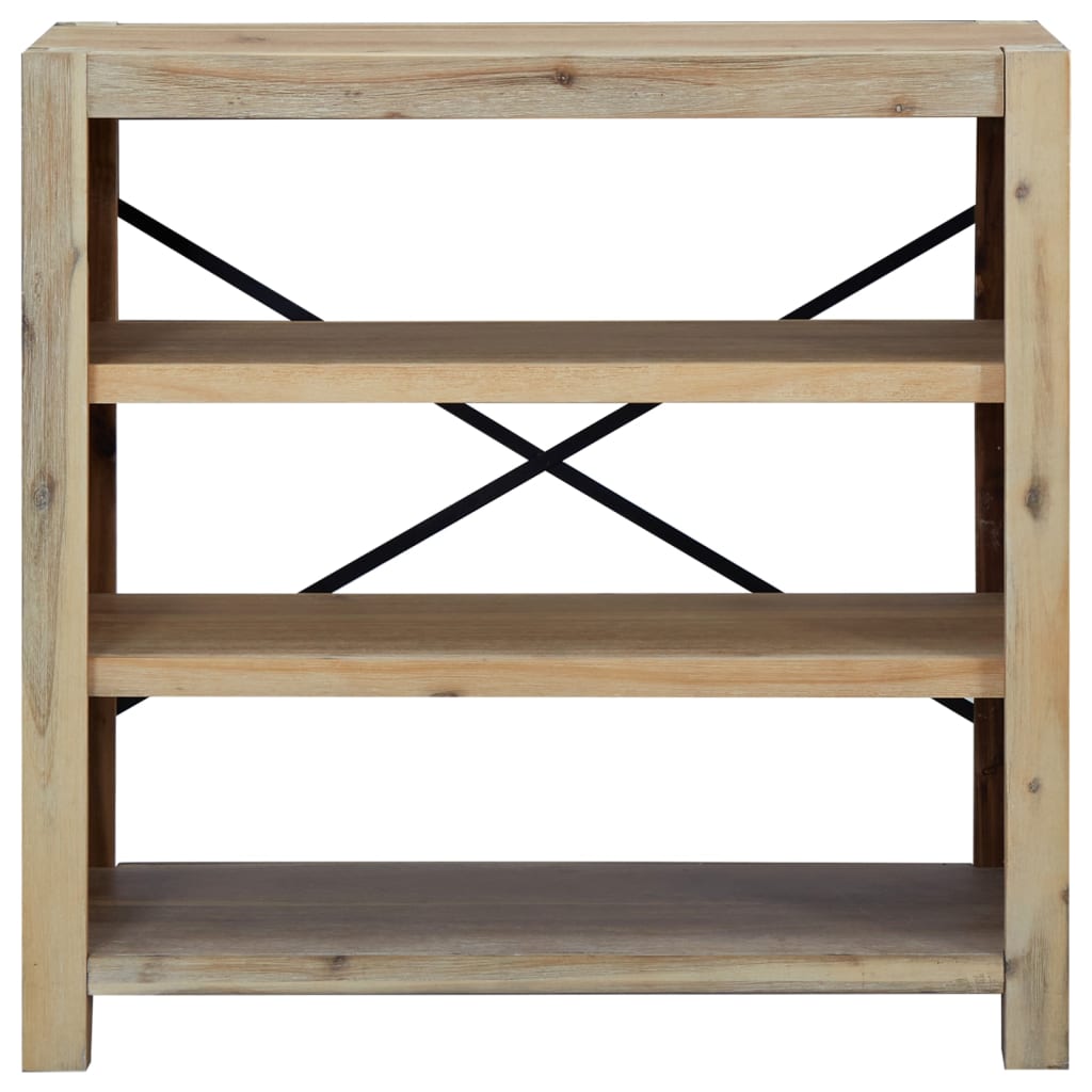 Polica za knjige sa 3 razina 80x30x80 cm masivno drvo bagrema