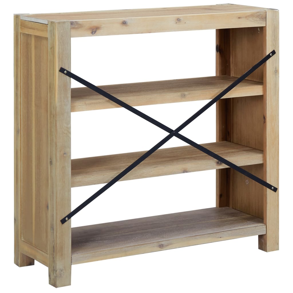 Polica za knjige sa 3 razina 80x30x80 cm masivno drvo bagrema